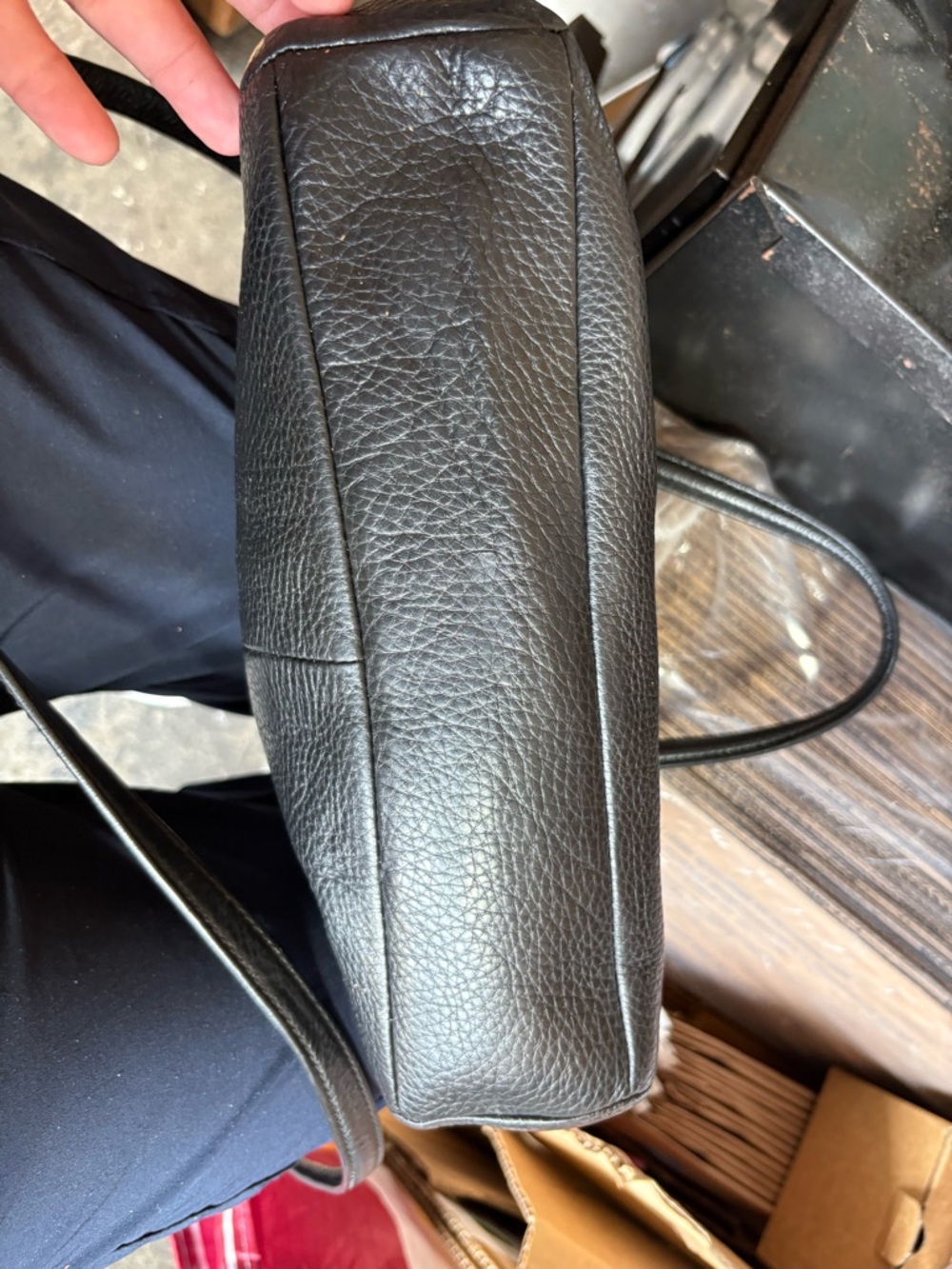Coach Black Pebbled Leather Shoulder Satchel with Silver Hardware - Picture 5 of 12